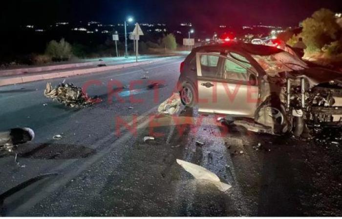 Crete: Terrifying collision between a motorcycle and a car – the driver of the motorcycle is dead