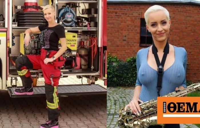 Germany’s hottest firefighter also plays the saxophone