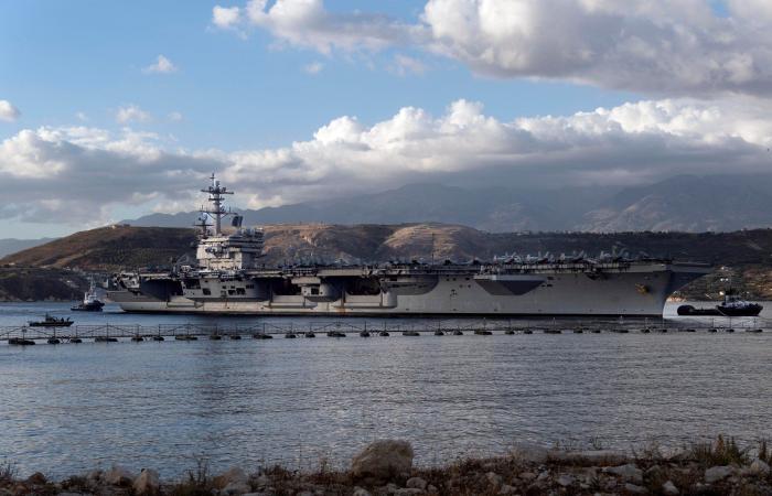 The aircraft carrier USS GEORGE W. BUSH in Piraeus