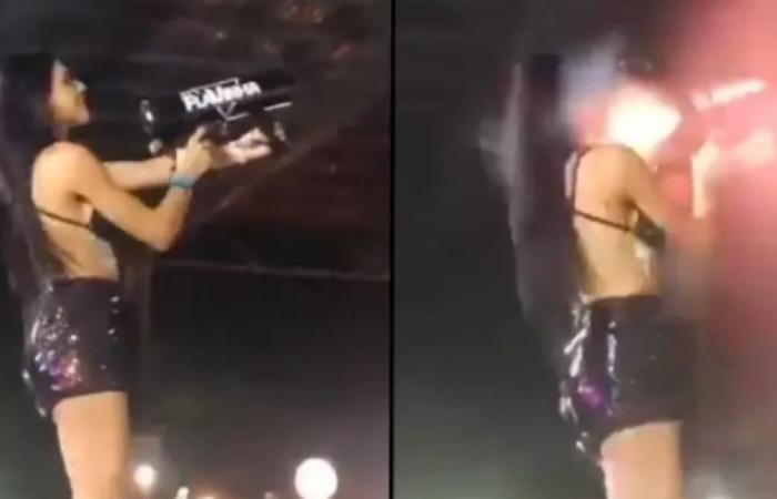 Shocking accident: Female DJ accidentally hits herself with confetti cannon (vid)