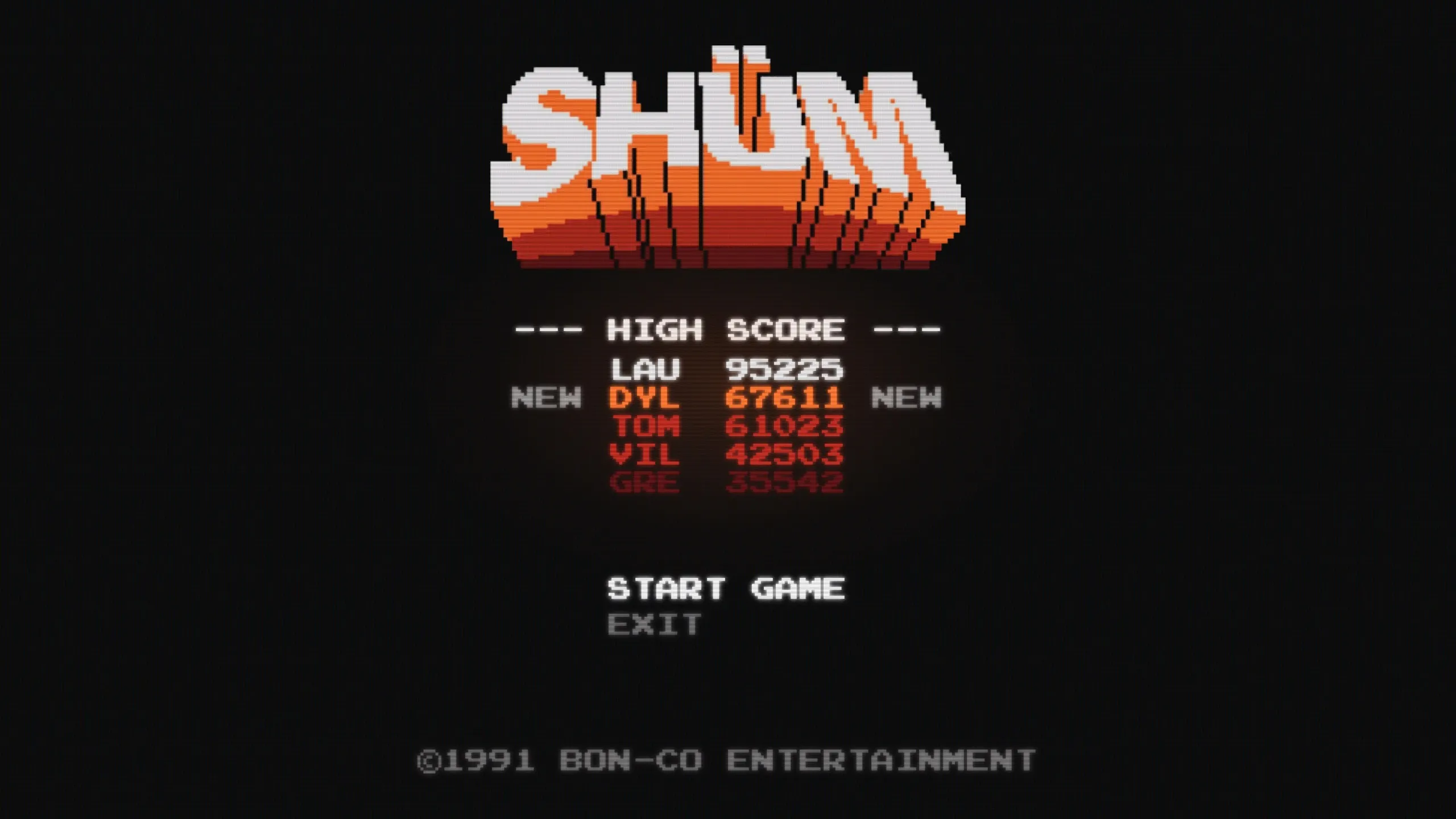 Shum arcade machine leaderboard in Control Resonant