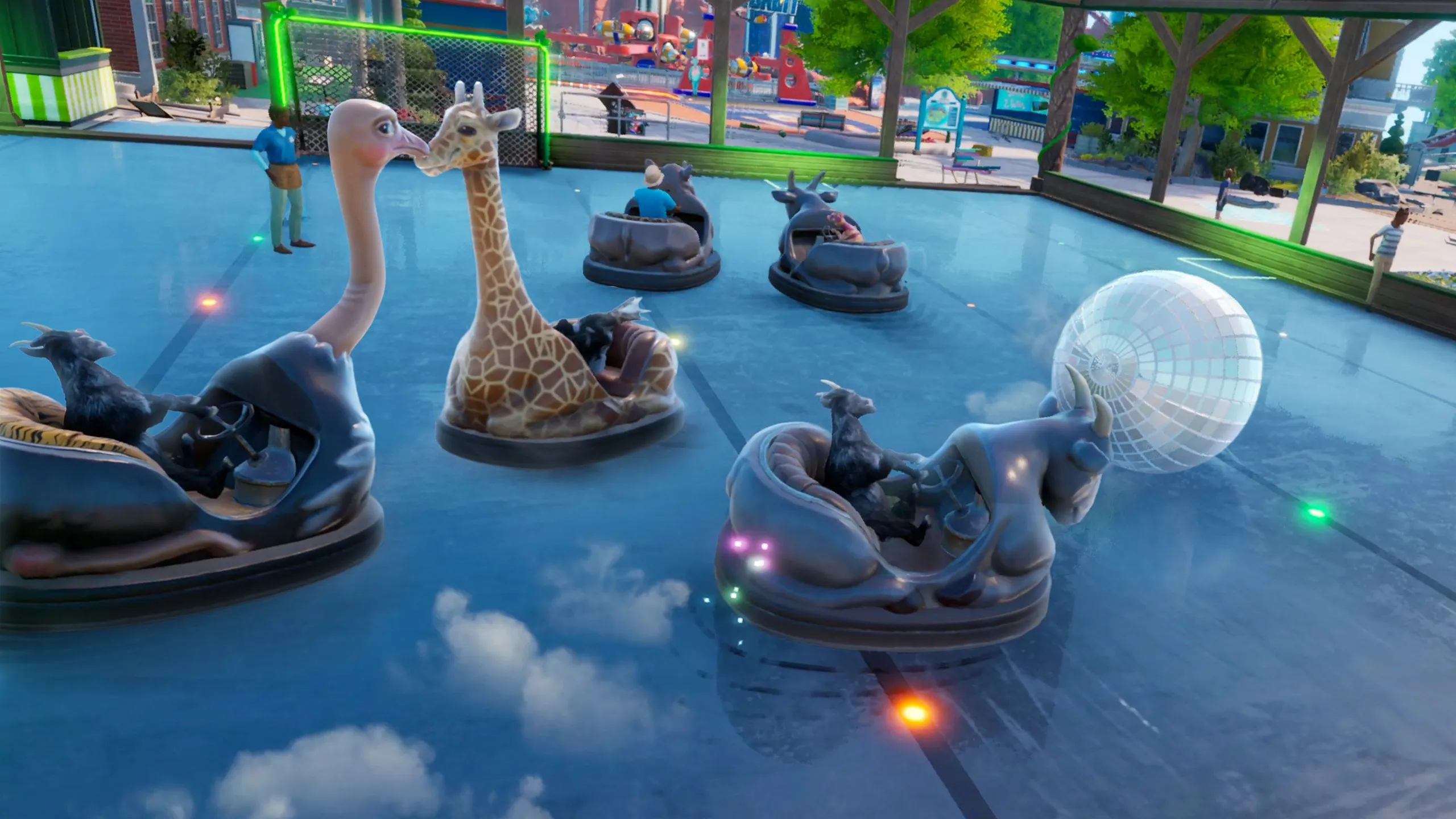 Images from Goat Simulator 3 Dizzyworld of a theme park