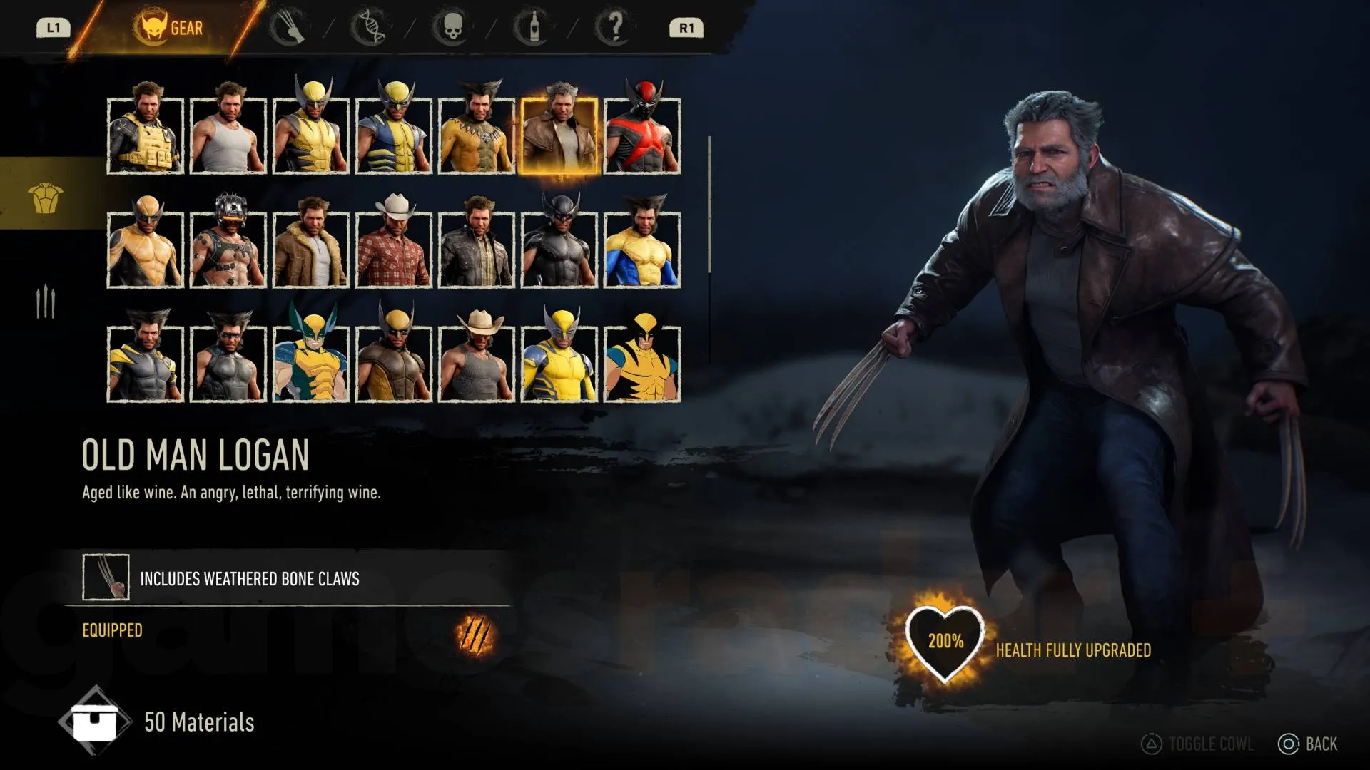 Marvel's Wolverine old man logan suit