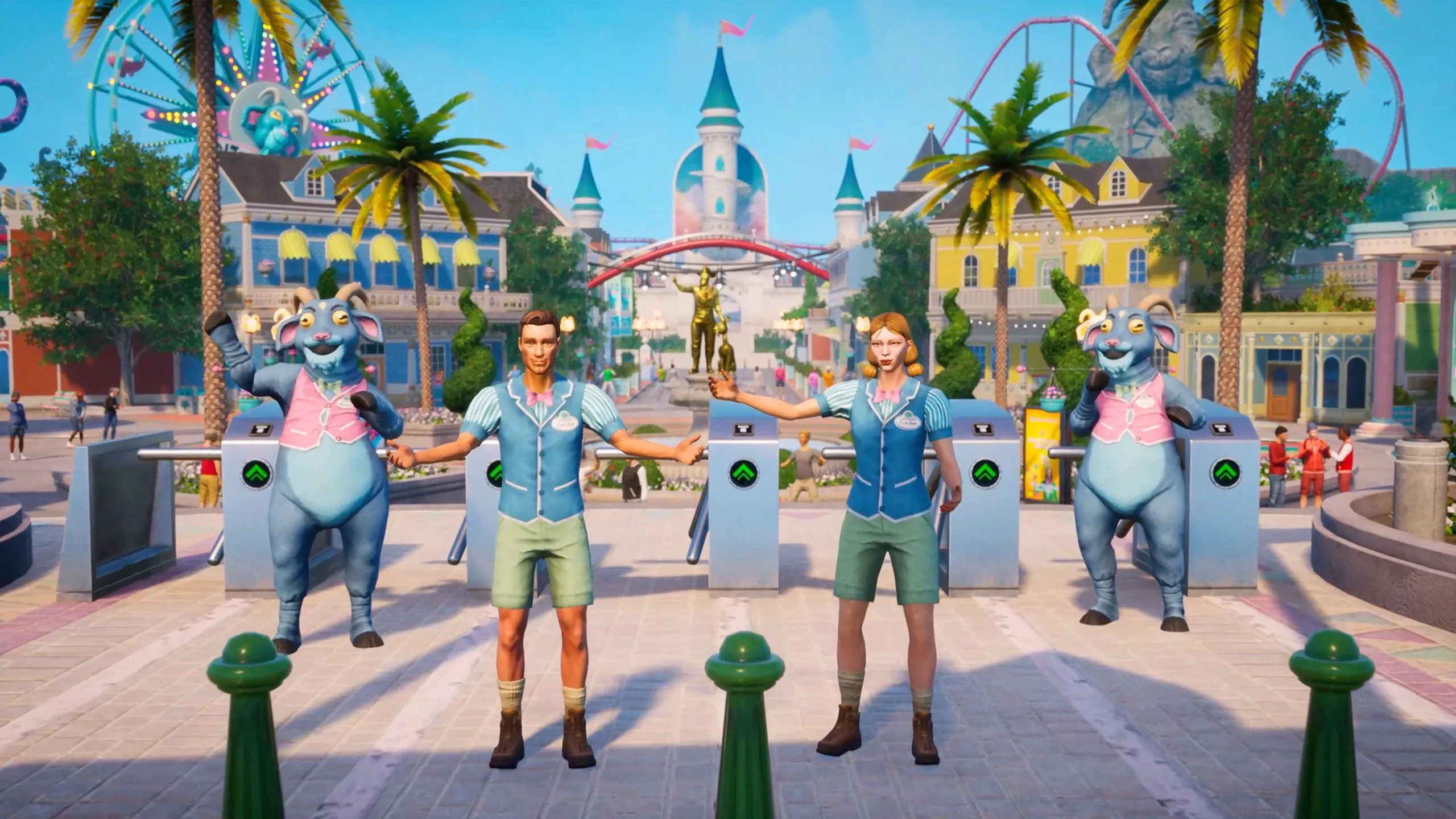 Images from Goat Simulator 3 Dizzyworld of a theme park