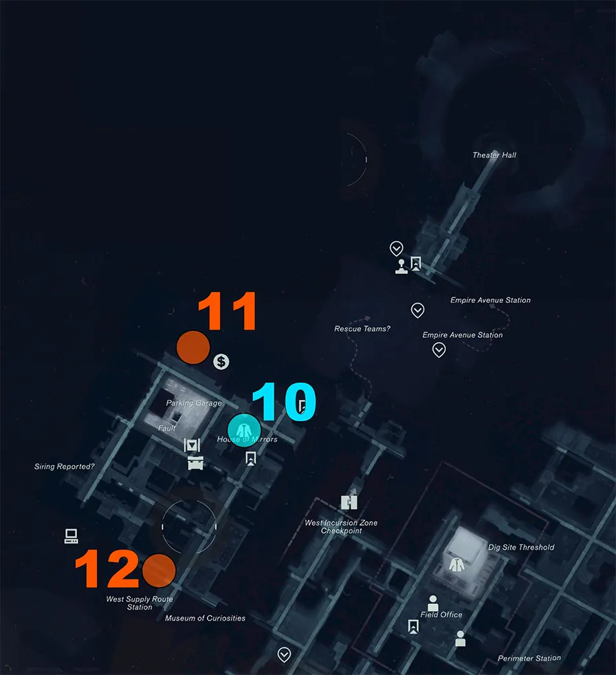 All West Incursion Zone Camera and Photo locations in Control Resonant