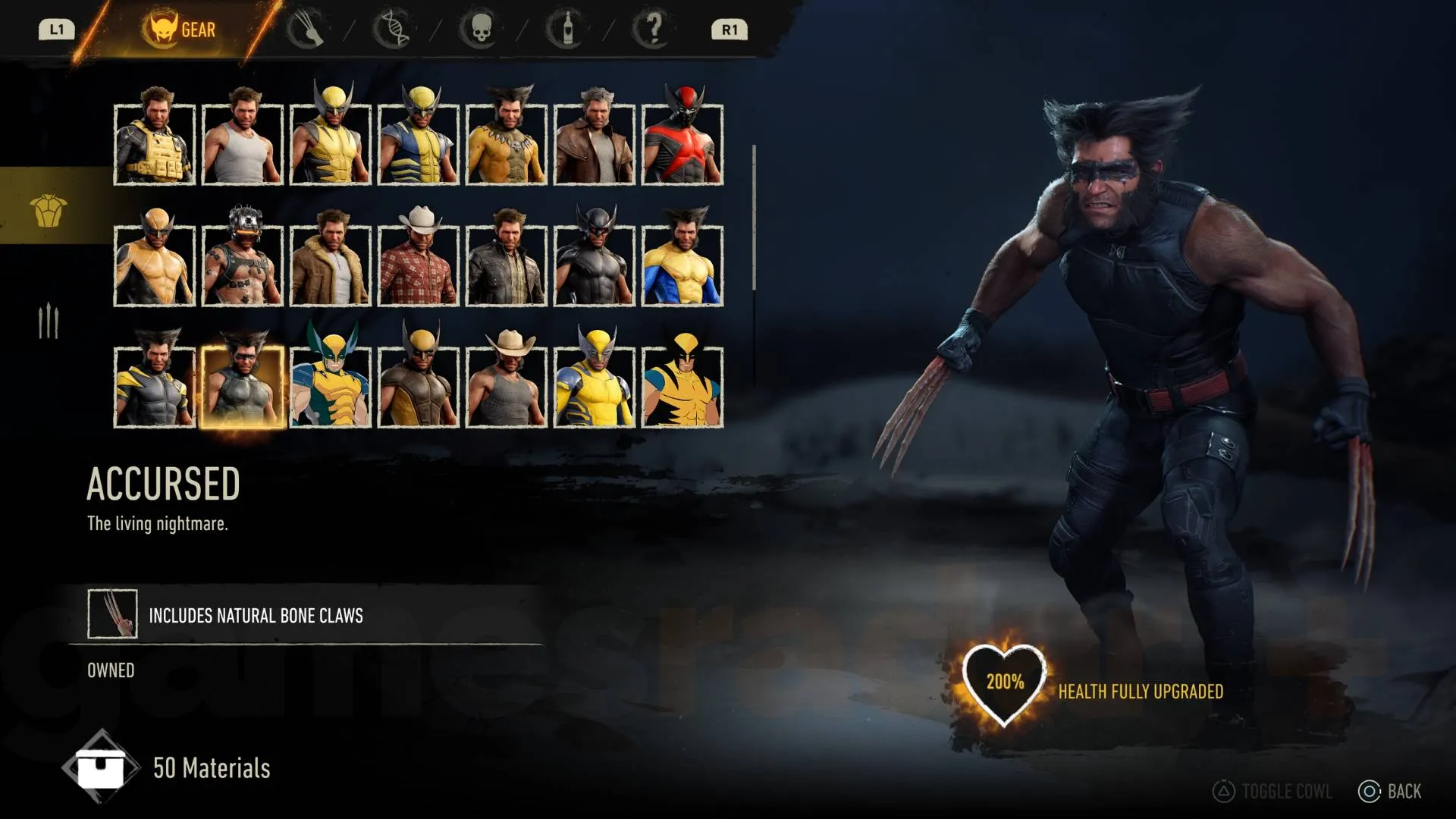 Marvel's Wolverine Accursed suit