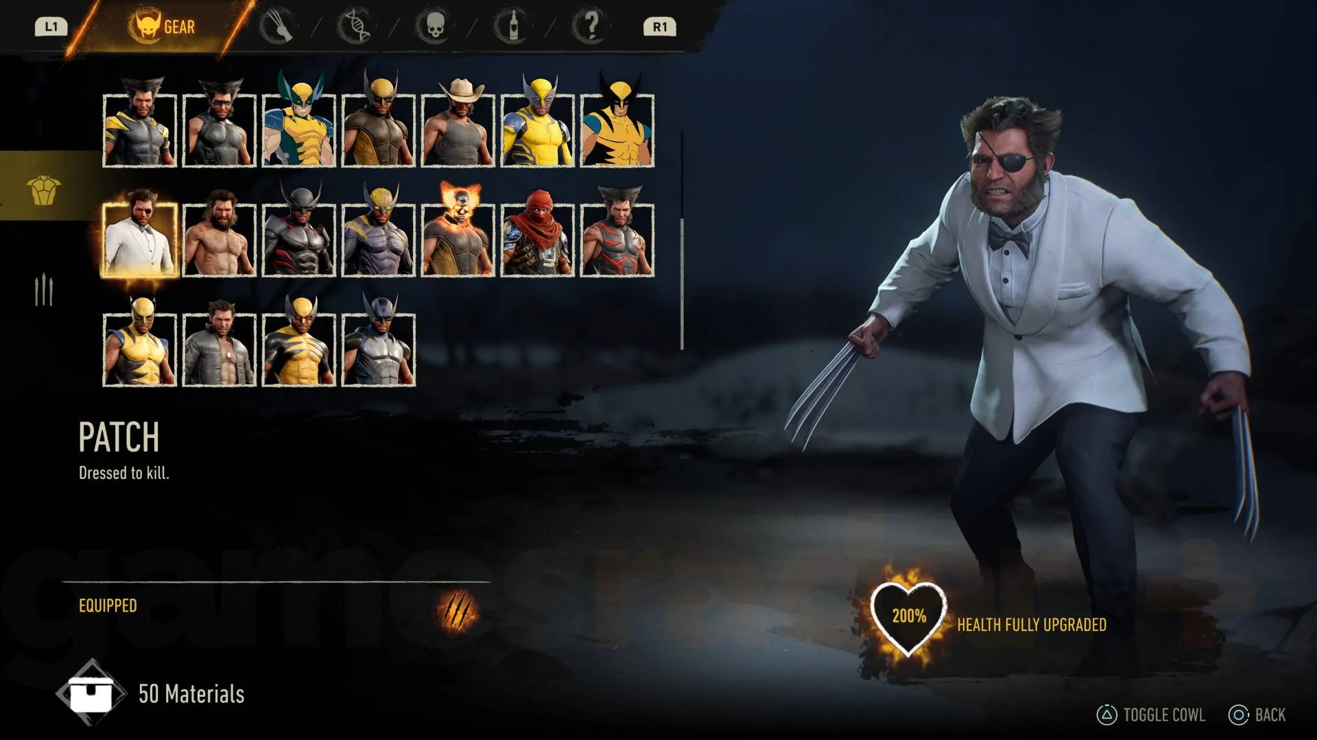 Marvel's Wolverine patch suit
