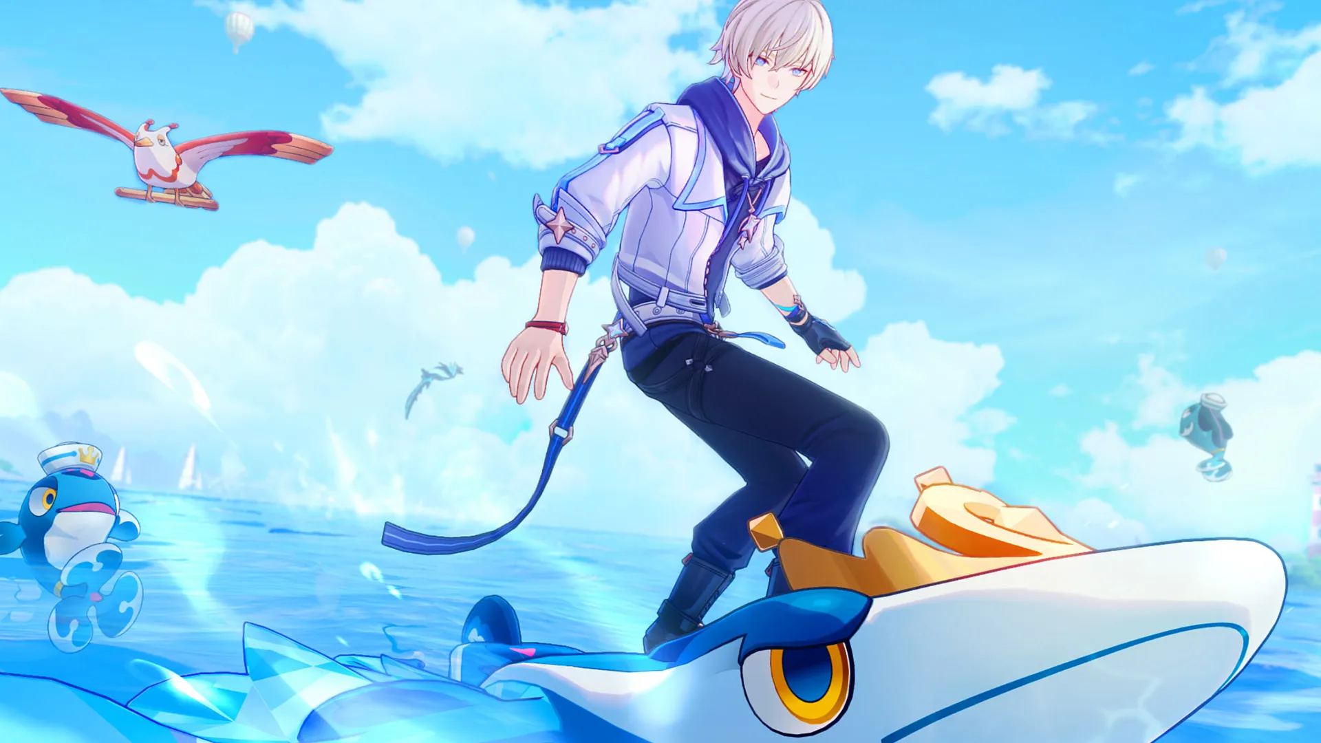 Surfing on an anima in Honkai Nexus Anima
