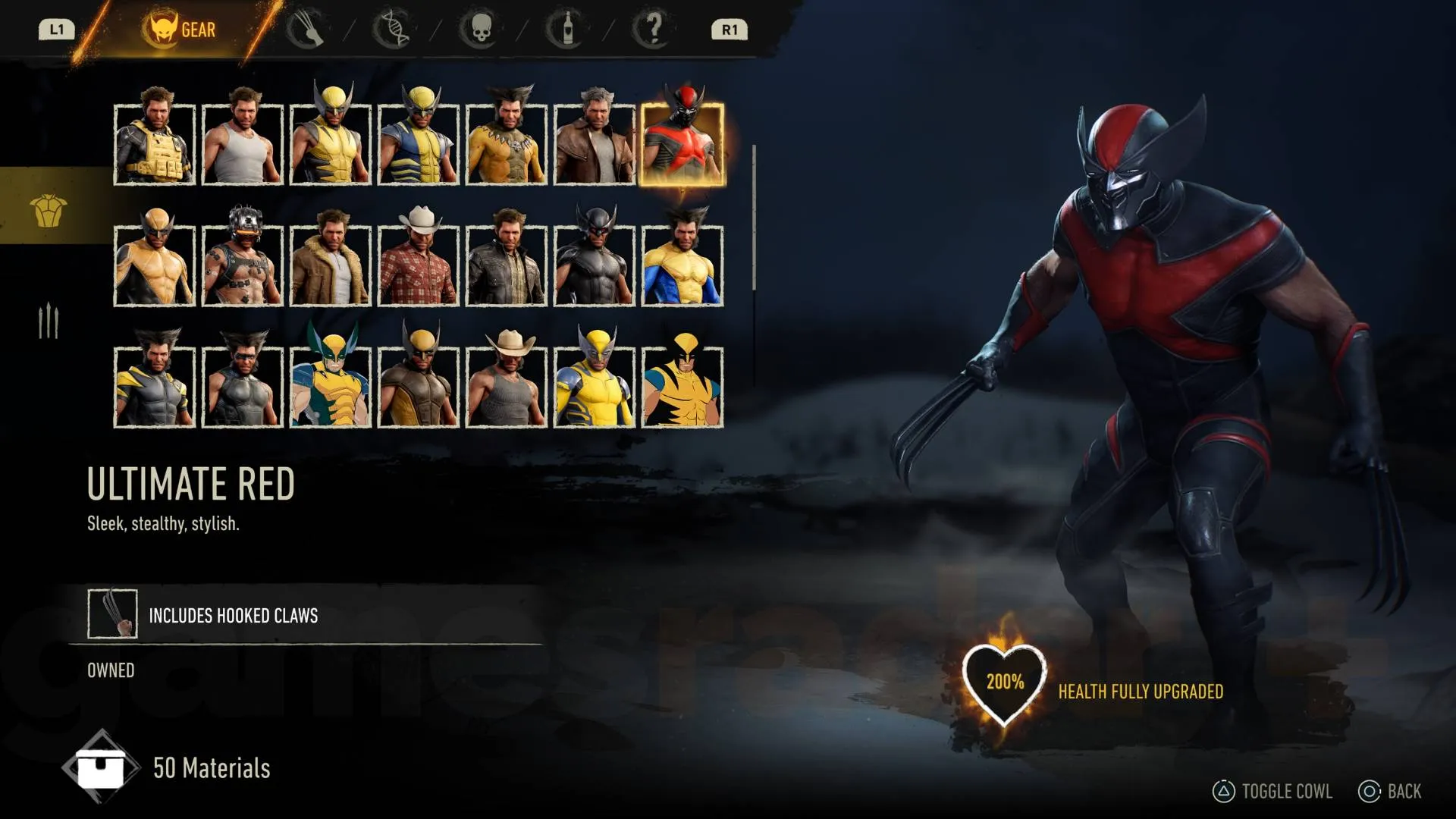Marvel's Wolverine ultimate red suit
