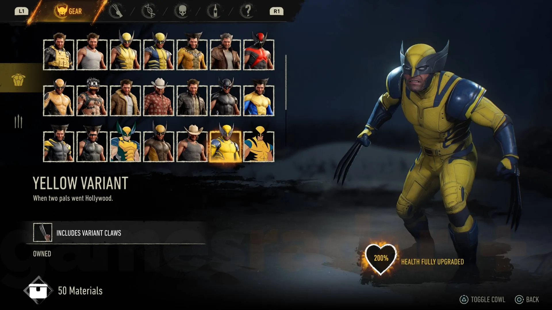 Marvel's Wolverine Yellow Variant Deadpool and Wolverine suit