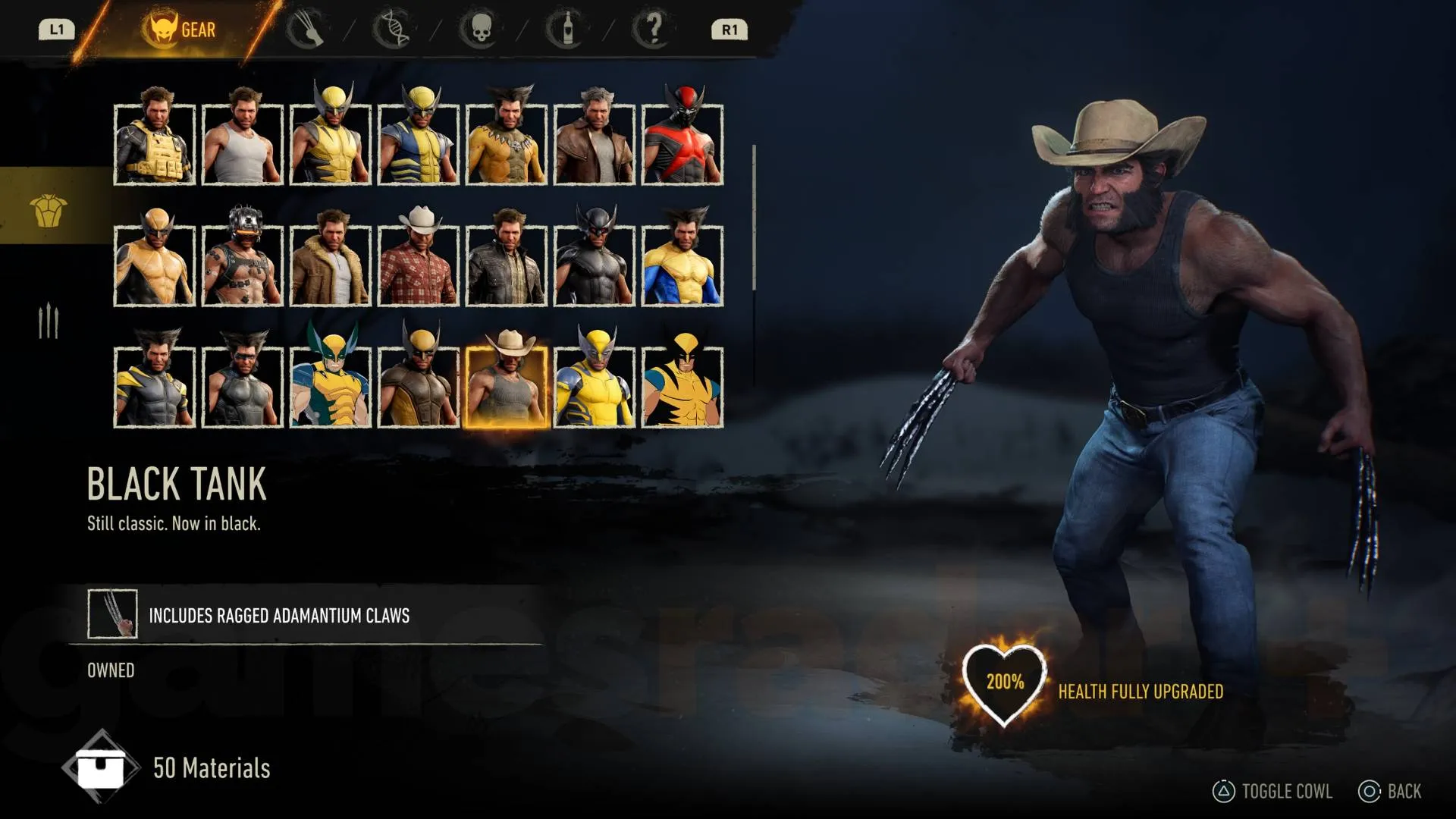 Marvel's Wolverine Black Tank suit