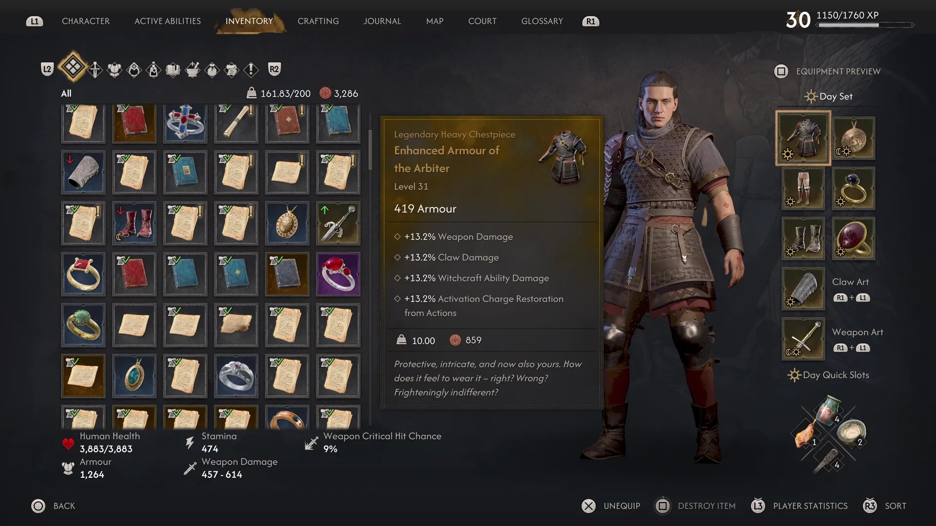 The Arbiter Armor set in The Blood of Dawnwalker
