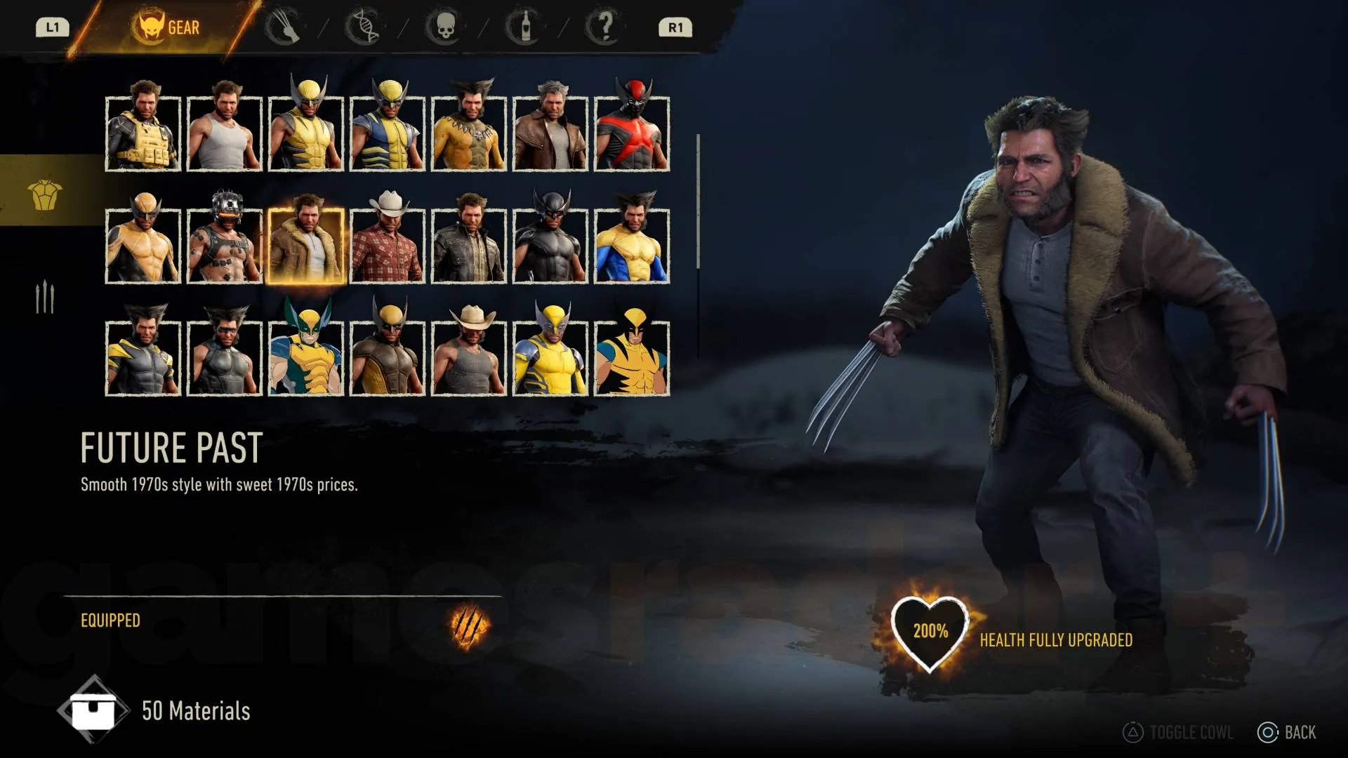 Marvel's Wolverine future past suit