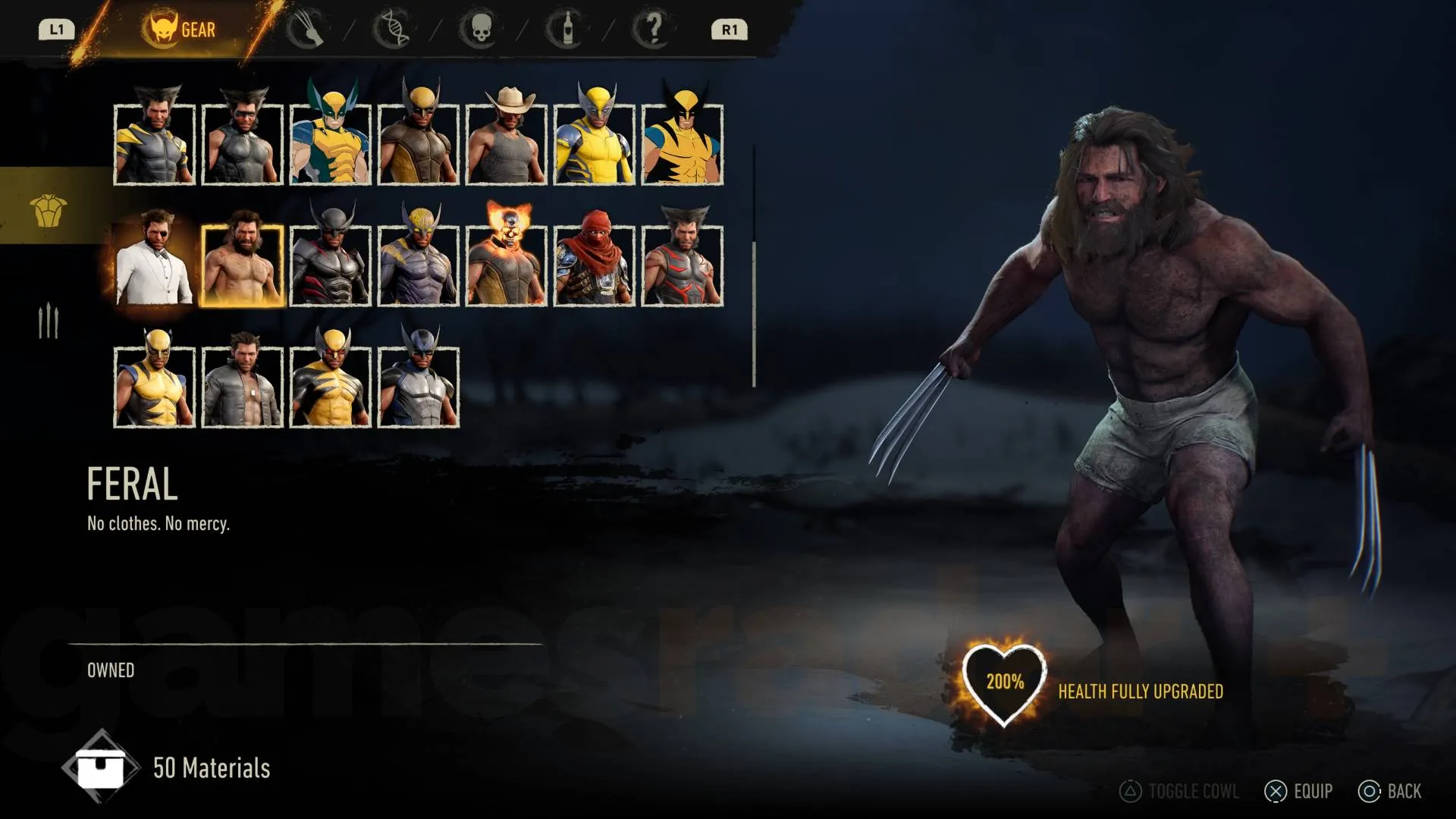 Marvel's Wolverine feral suit