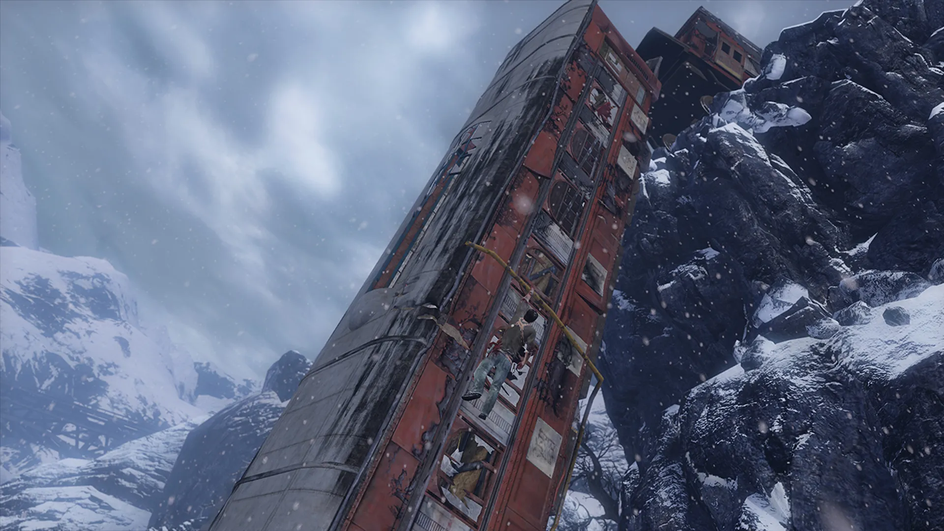 The opening section with the train in Uncharted 2