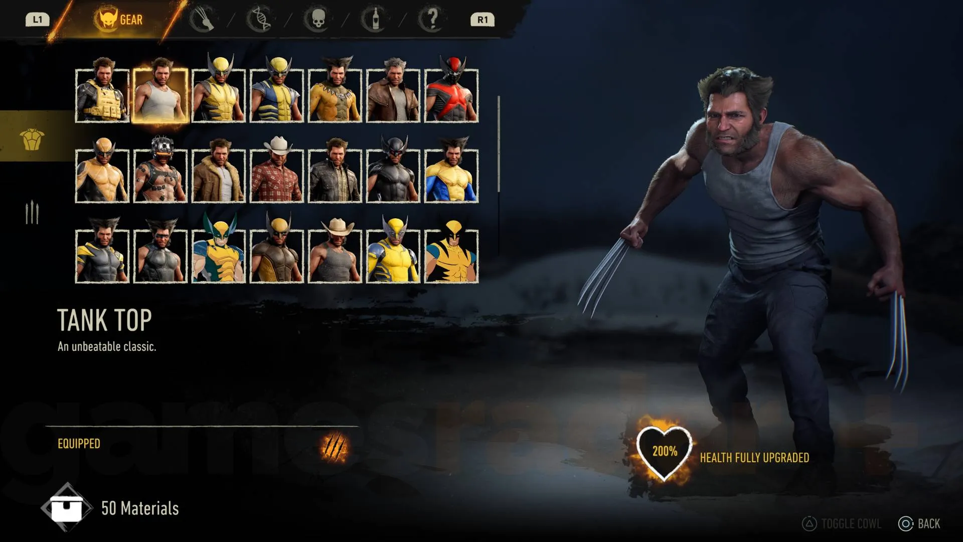 Marvel's Wolverine tank top suit