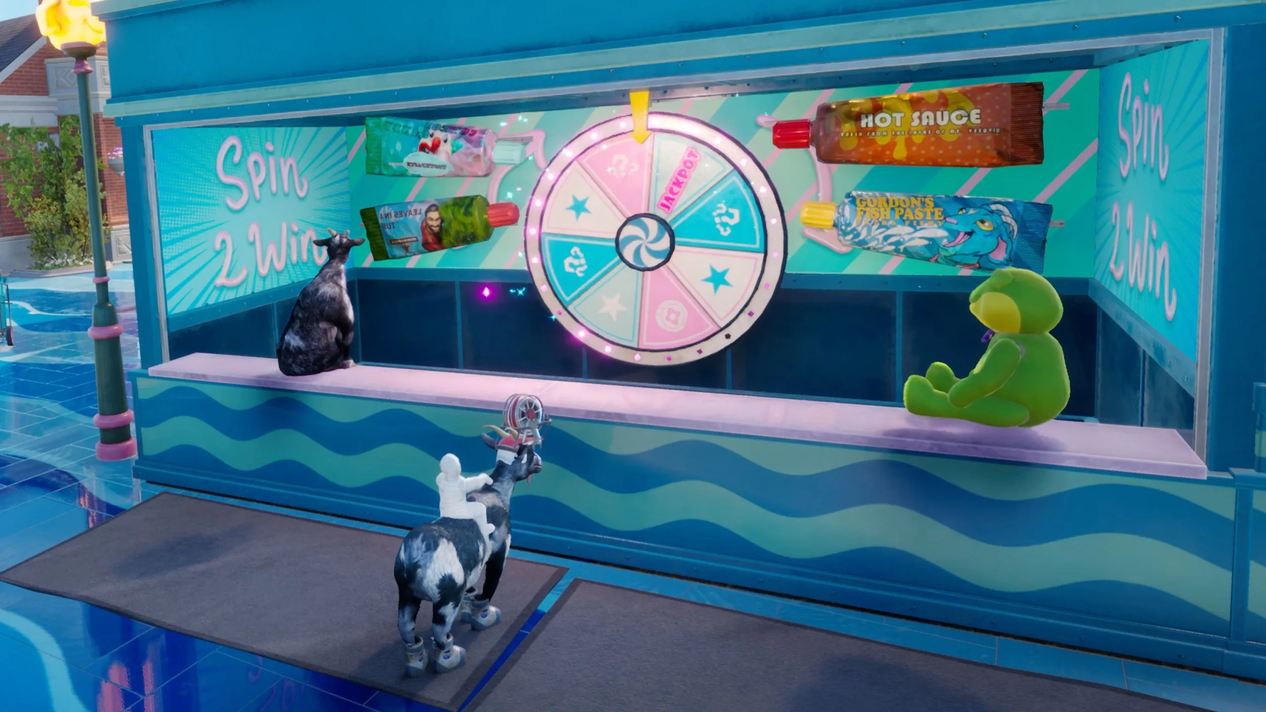 Images from Goat Simulator 3 Dizzyworld of a theme park