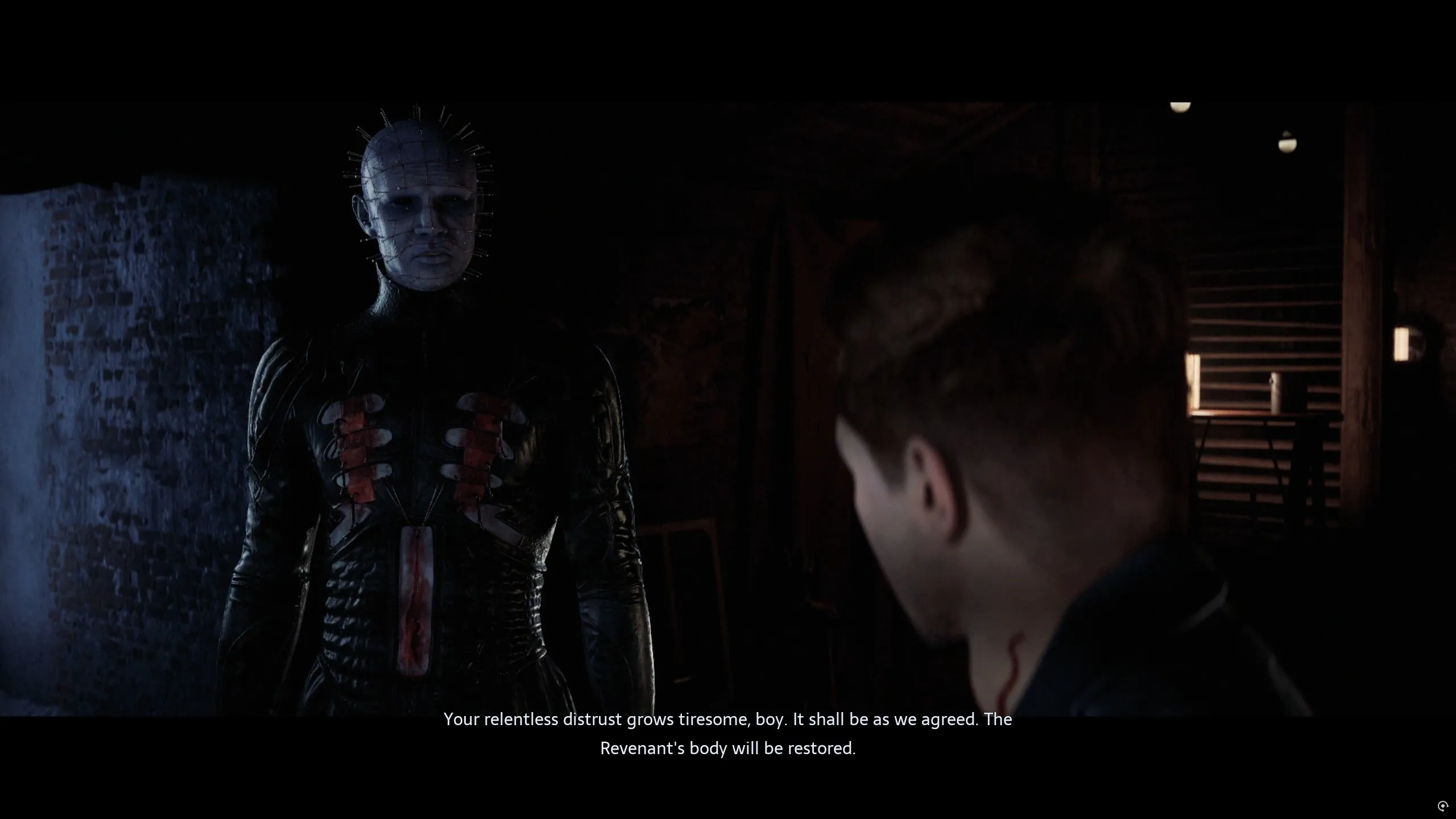 Pinhead is tired of Aiden's relentless distrust in Hellraiser: Revival