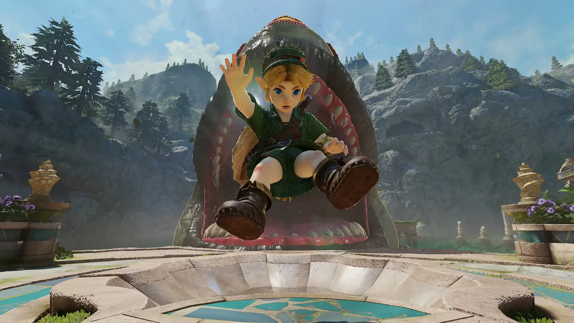 Link is inhaled by Jabu-Jabu in The Legend of Zelda: Ocarina of Time remake