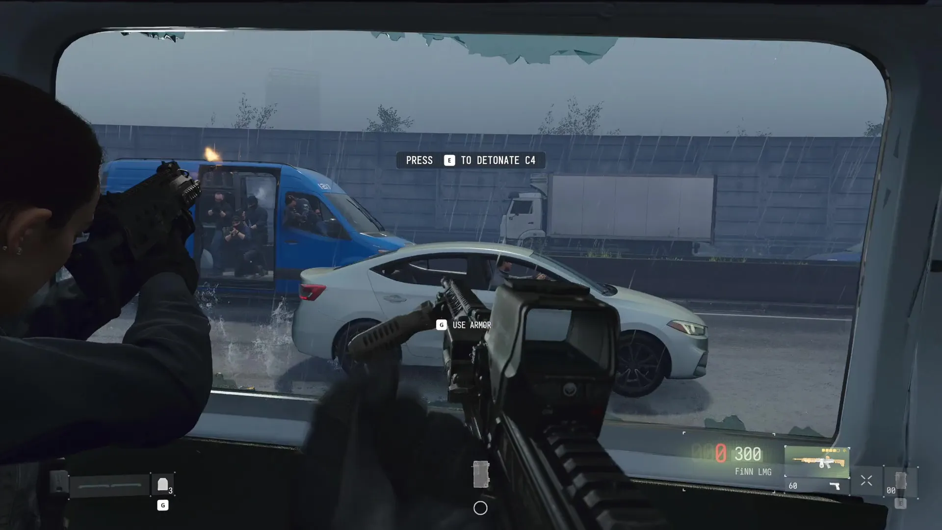 Shooting out a car window in Paris in Call of Duty Modern Warfare 4
