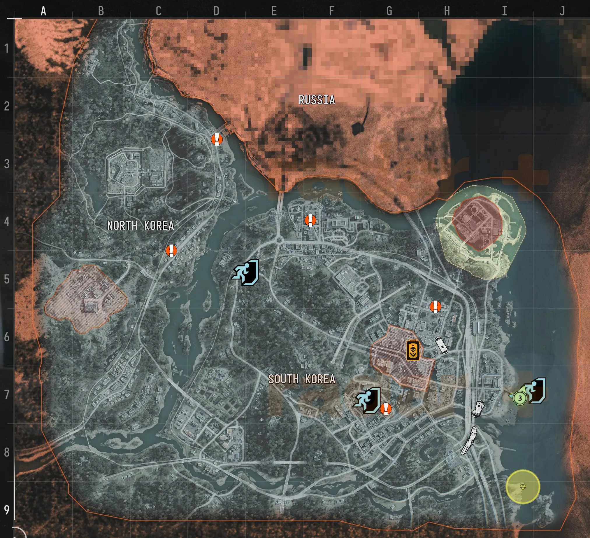 All Police Station locations on a map in Modern Warfare 4 DMZ