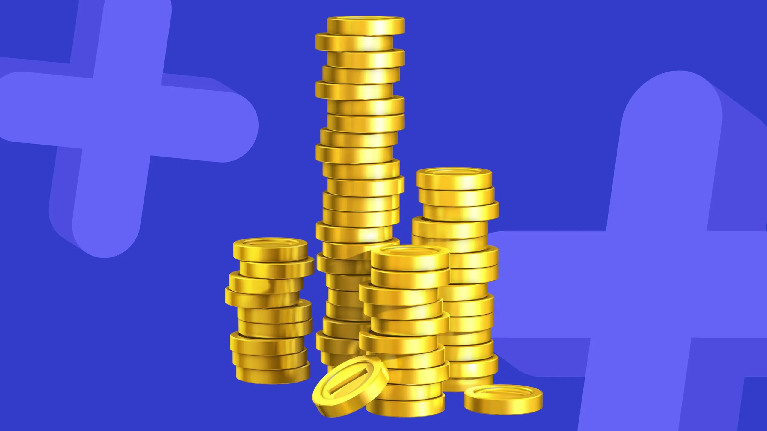 Nintendo coins on a blue background