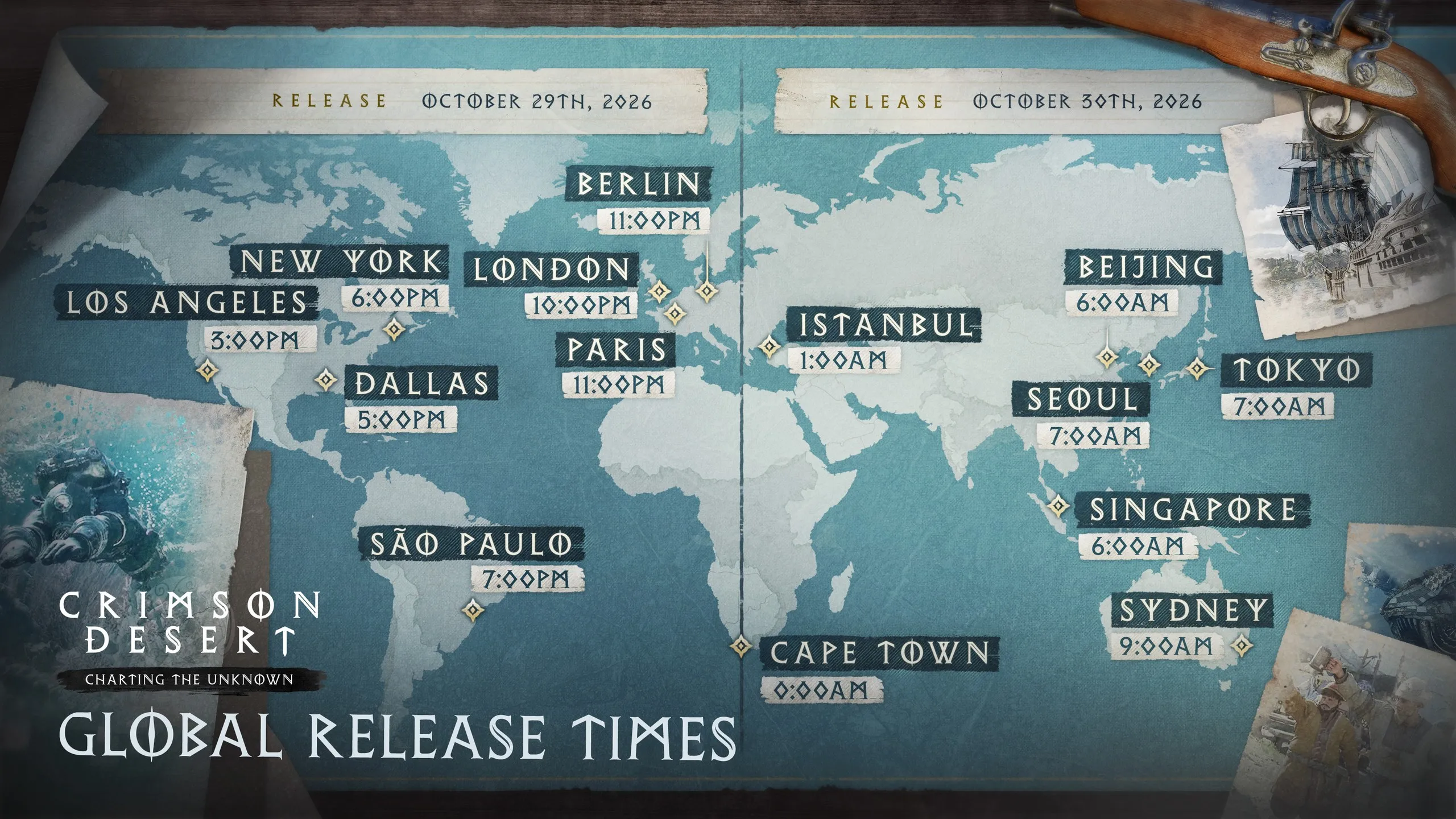 All global release times for the Crimson Desert DLC
