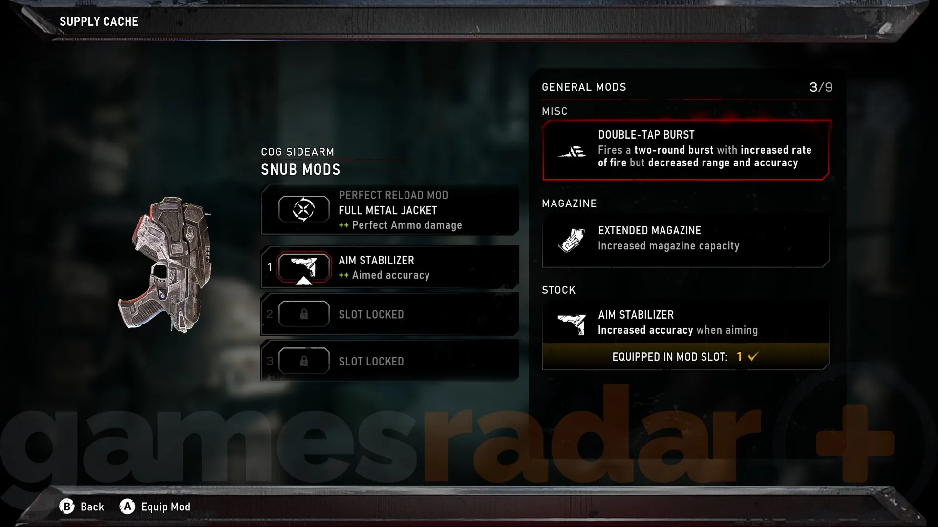 The best Stub mods shown in the Supply Cache screen.