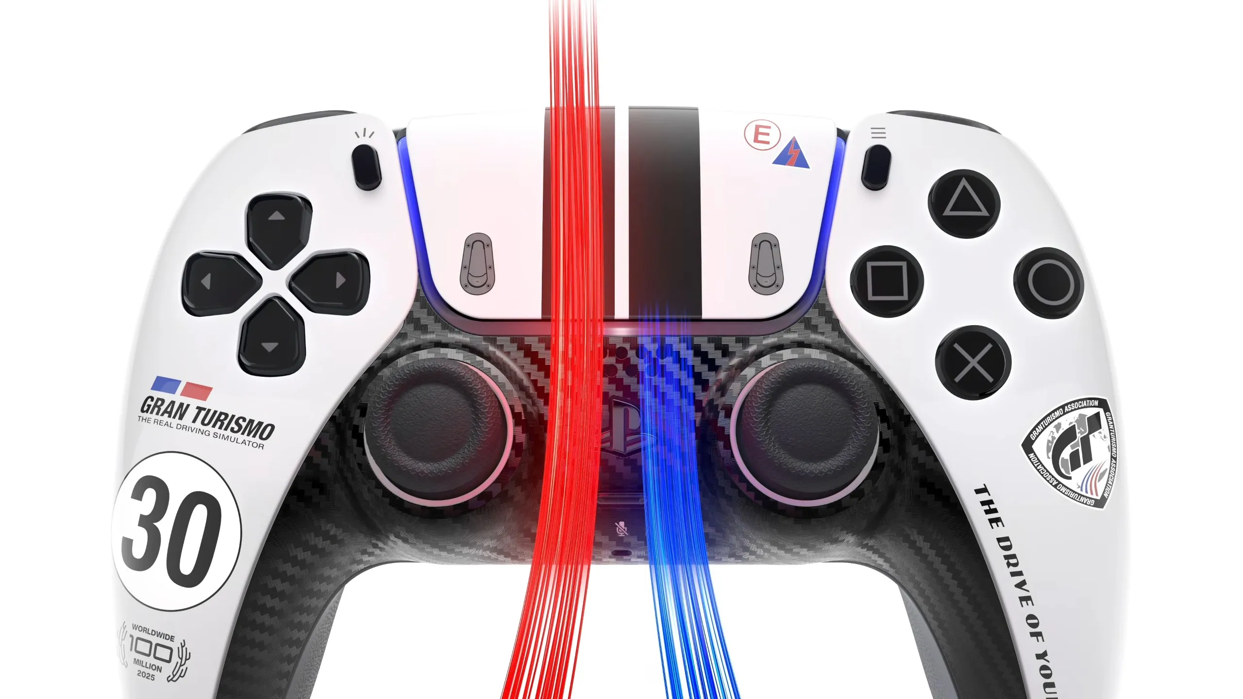 The racing stripe Gran Turismo 7 30th anniversary DualSense controller