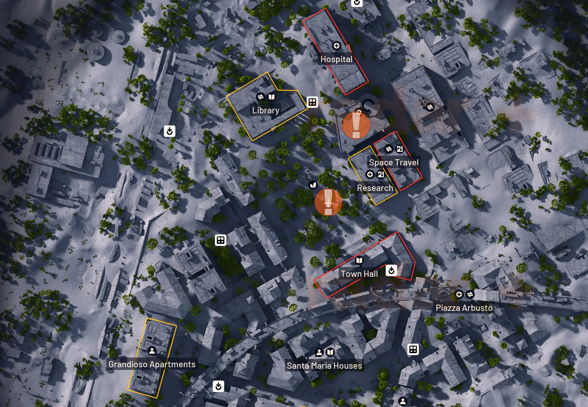 Bombardier locations in Buried City