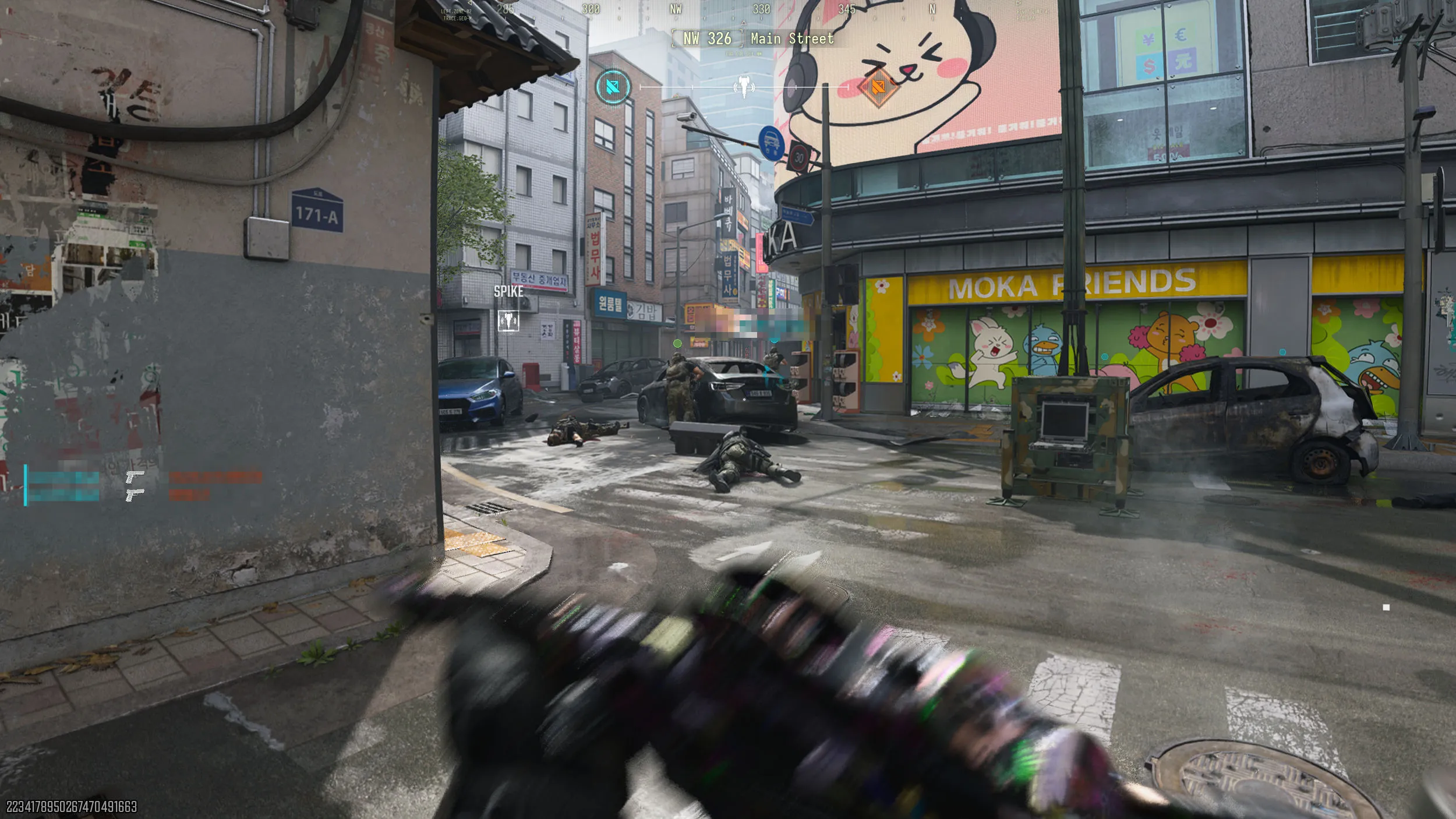 A screenshot of multiplayer gameplay on the Hijack mode for MW4.